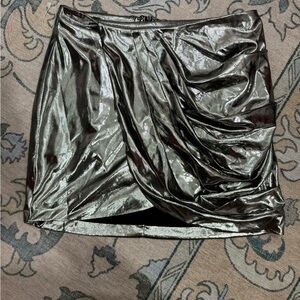 DO+BE Shimmering Silver Mini Skirt